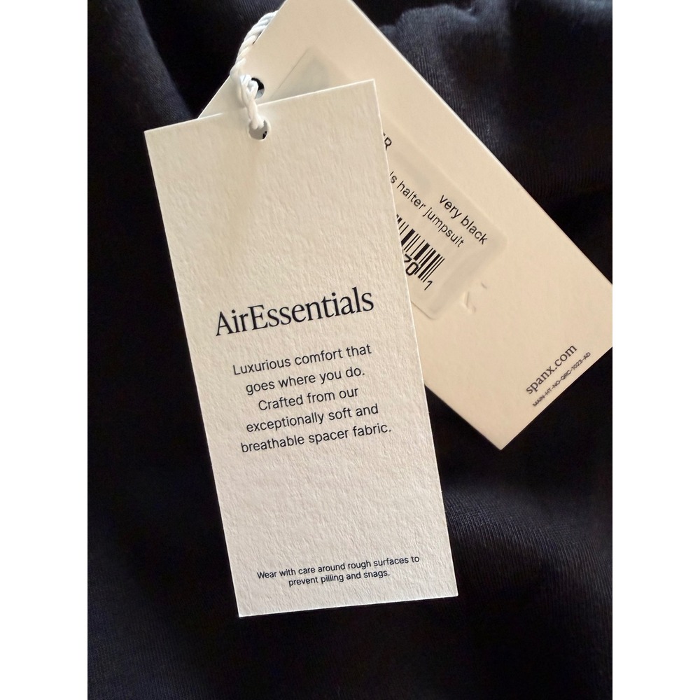 Spanx AirEssentials Halter Jumpsuit Very Black Wide Leg XL 21415R New - Picture 4 of 9
